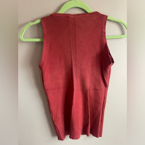 White House Black Market Red Ribbed Tank Top - Picture 6 of 6